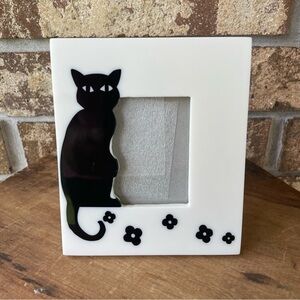 Cat Frame Fits 3” X 4” Photo Black Cat 5” X 6” Frame Size Beautiful Condition!